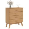 Vidaxl Olden Chest of Drawers, Brown, Solid Pine Wood
