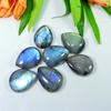 15X20MM Rainbow Fire Labradorite Pear Cabochon Loose Gemstone 7Pcs Lot 106Ct LM-1153