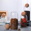 High Borosilicate Glass Storage Jar with Cork Stopper for Grains, Tea, and More