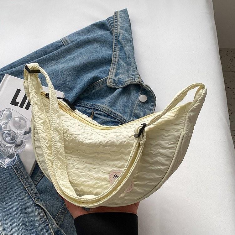 Adorable Nylon Dumpling Bag For Women Stylish Crossbody Shoulder Bag In Bright Colors жёлтый