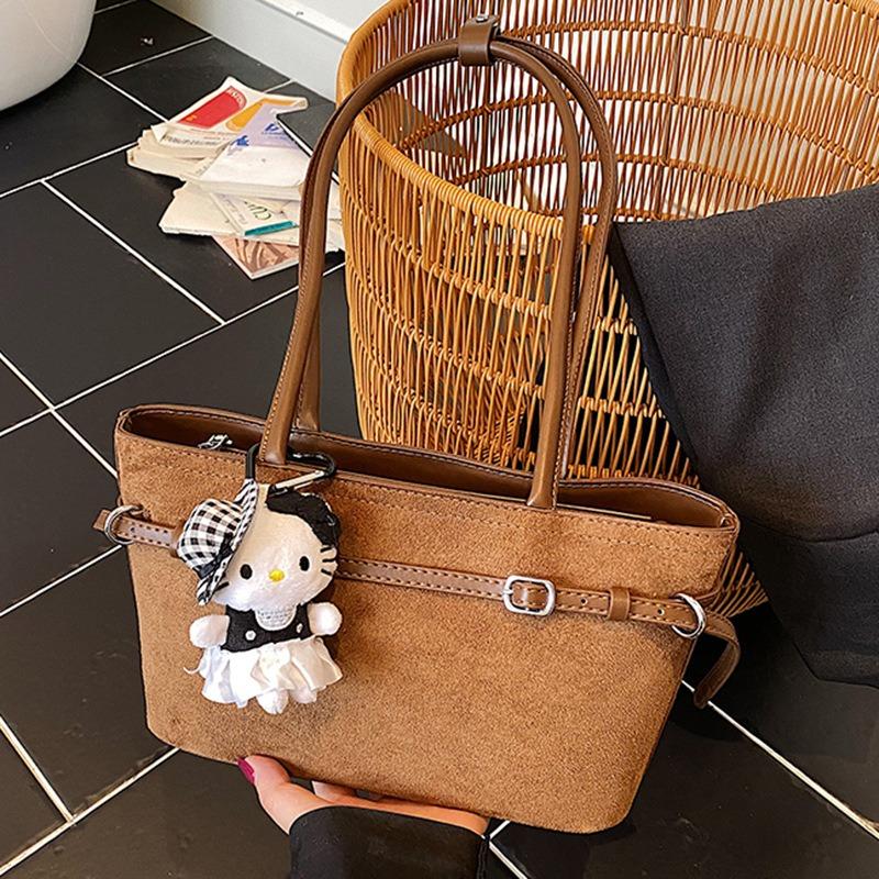 Autumn fashion retro suede underarm bag women's new fashionable high-value shoulder bag commuter handbag