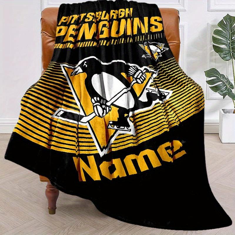 Hockey Penguins Customize Your Name Blanket Warm Comfortable And Soft Blankets Are Suitable For Home Lunch Break Blanket Office Sofa Sofa Gift To