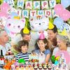 183 PCS Cat Birthday Party Decorations, Cat Themed Party Decorations Includes Balloons, Backdrop, Happy Birthday Banner, Tablecloth, Plates, Cups,