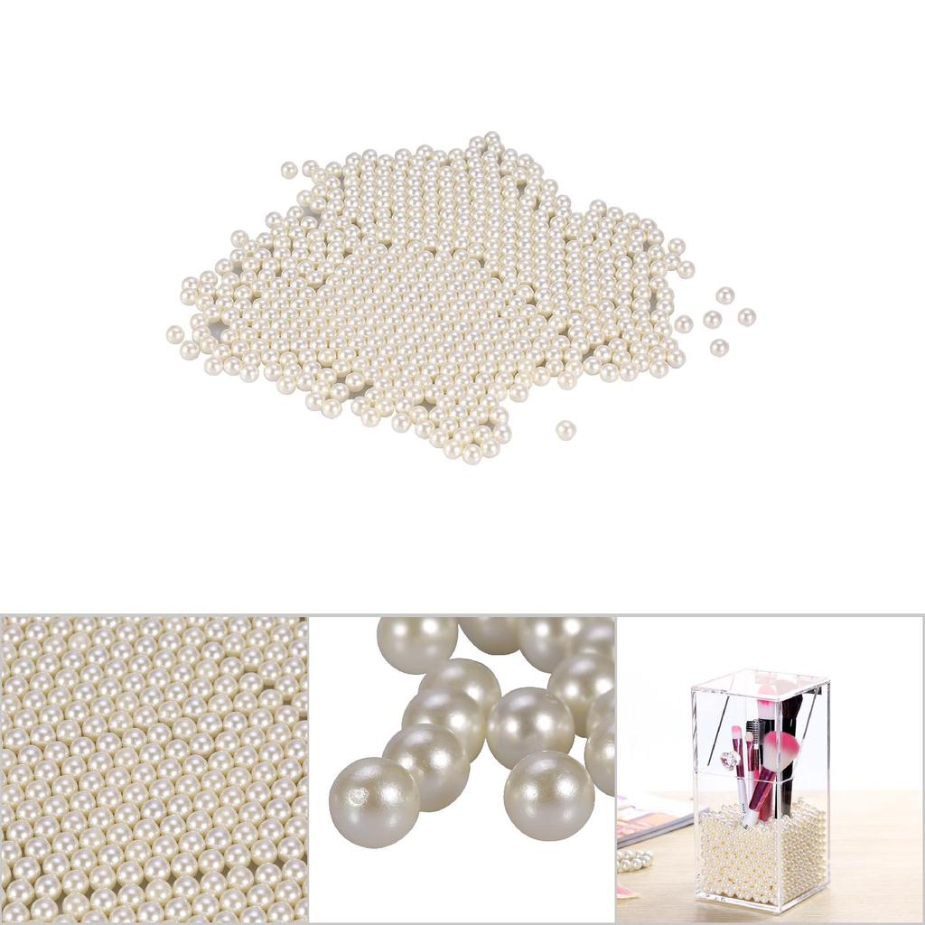 1300PCS Bag Artificial Pearls Beads Decoration For Brush Holder Makeup Organizer(White)