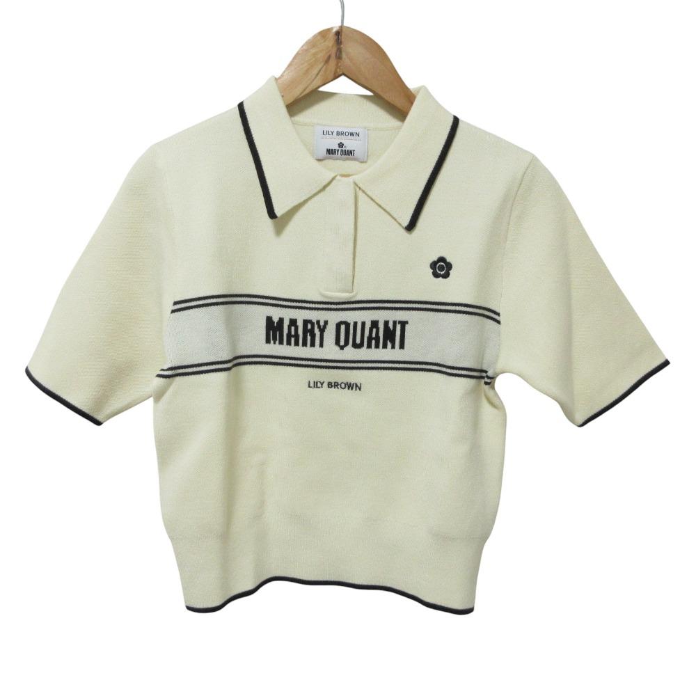 [Used] Unused MARY QUANT LILY BROWN Lily Brown x Marie Quant Polo Knit Pullover Short Sleeve Sweater F Off-White Women s Luxs Brand Used Clothing