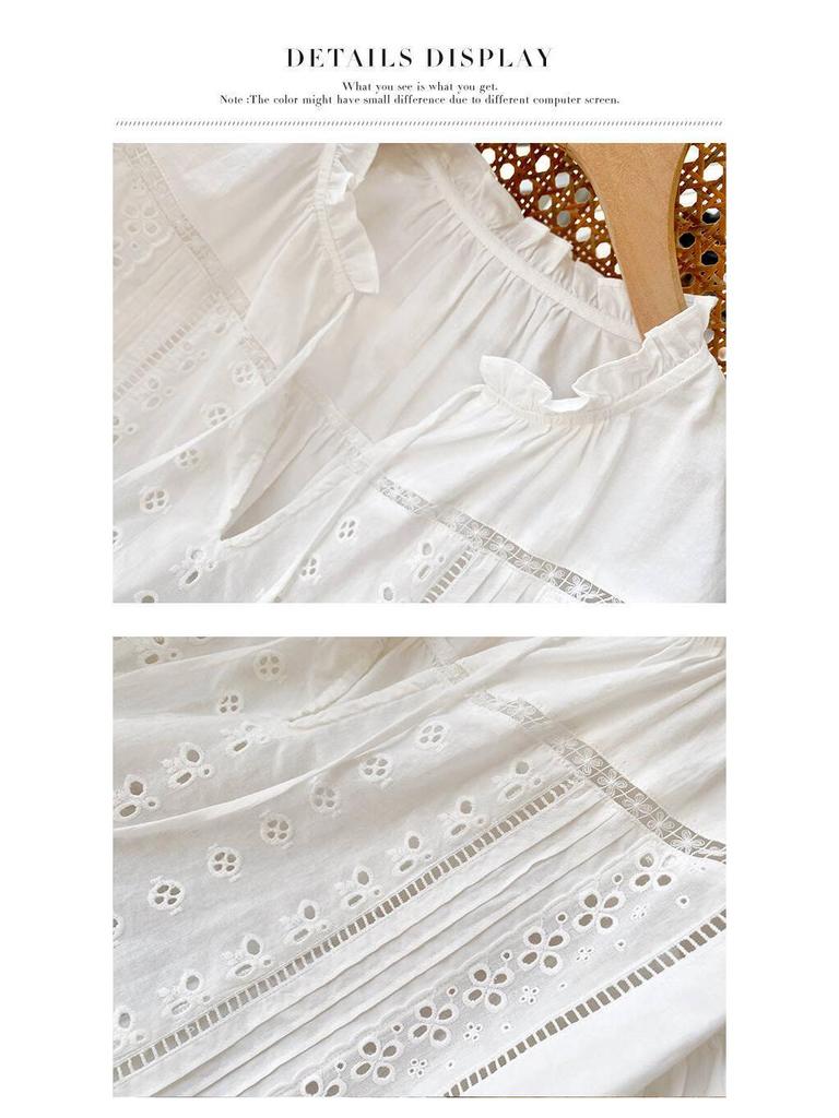 Damen Herbst Langarm Französisches Design Weißes Baumwollhemd