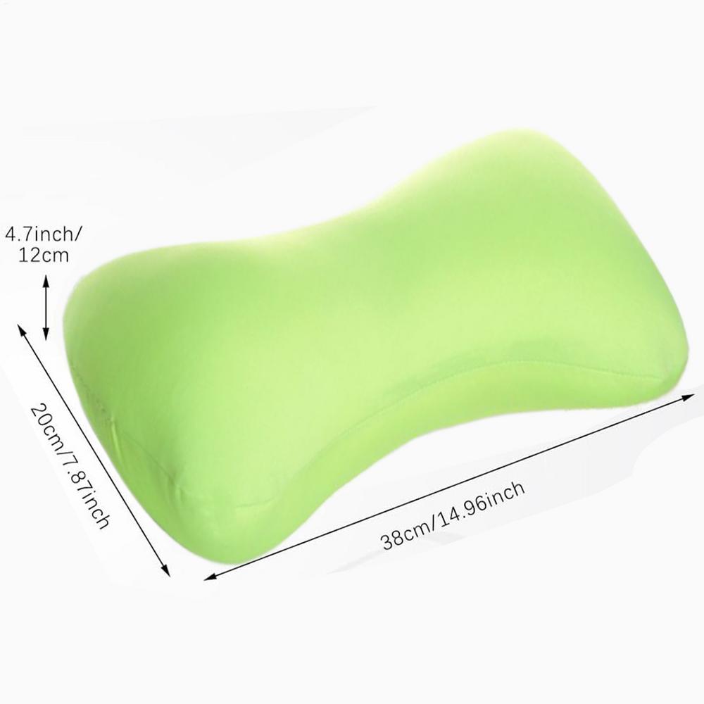 

Bead Pillow Cervical Pillow Portable Support Headrest Cushion for Camping Road Trip Traveling Airplane Car Bed Flight зелёный