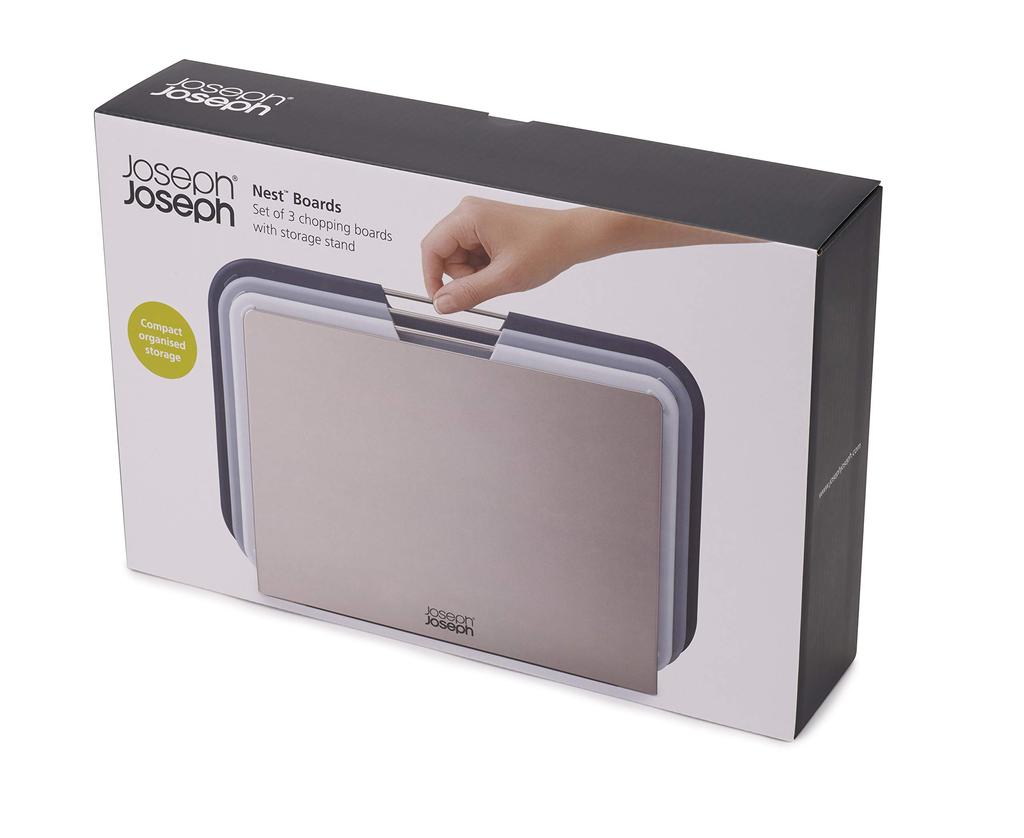 Joseph Joseph Cutting Board Nesting Board Set Dishwasher Safe Color Coded for Easy Use Regular X X 22 Gray 60146 (32 6.5 Cm) [Genuine Product]