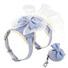Nylon Cat Harness Leash Set Cute Bowknot Cat Dress Pet Puppy Kittten Party Princess Costumes Harnesses For Small Dogs Cats Pink
