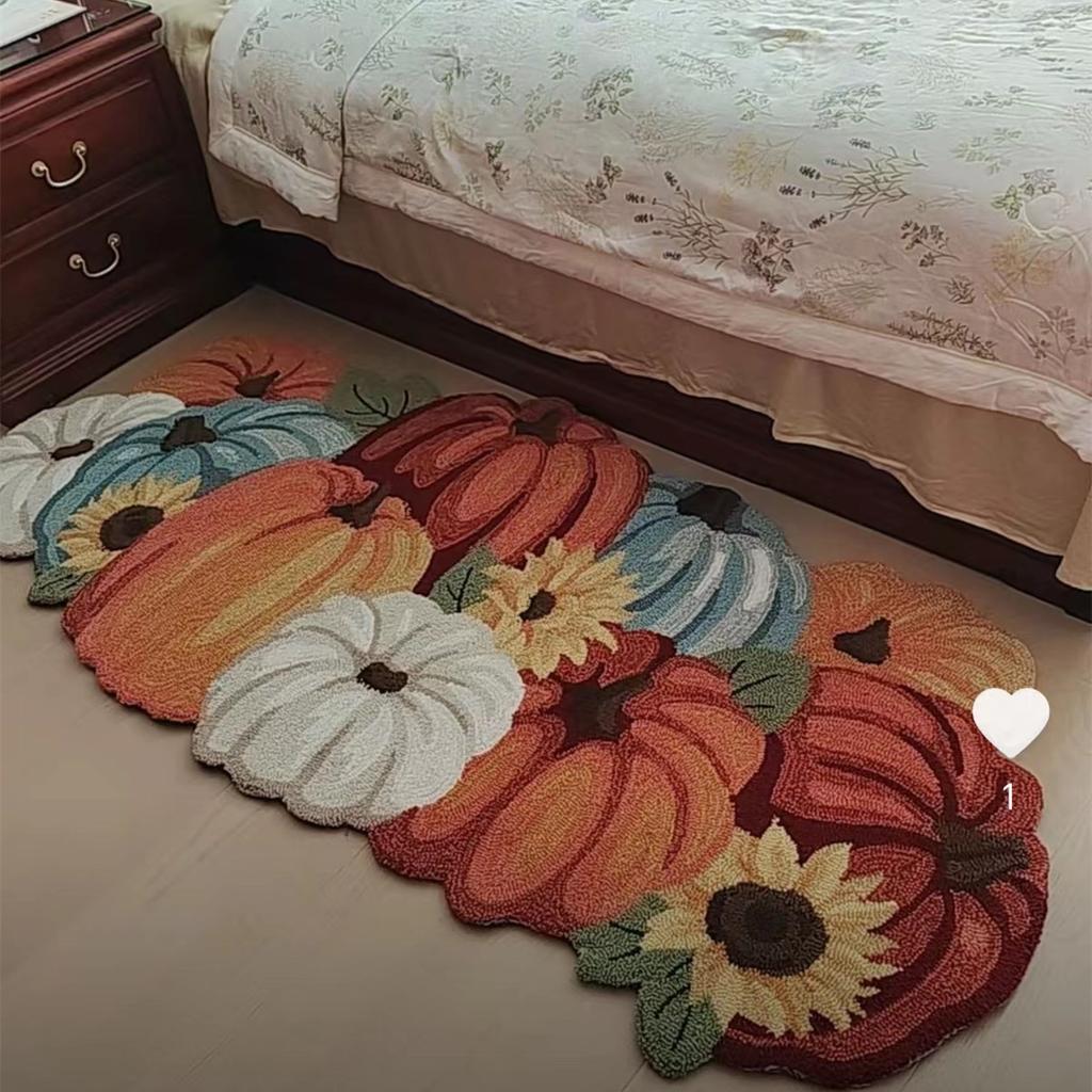 Colorful Pumpkin Door Mat American Retro Kitchen Rug Bedroom Decoration Floor Mats Hand-woven Polypropylene/Polyester
