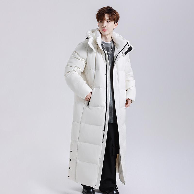 New Autumn and Winter Couples Long Knee Down Jackets for Men and Women Loose Casual Warm Jackets