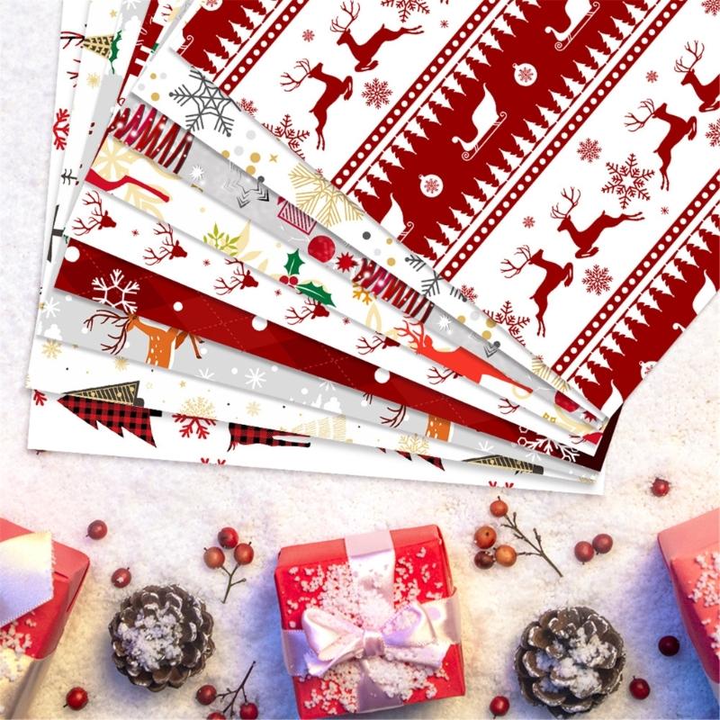 Festival Cartoon Reindeer Design Wrapping Sheets User Friendly Recyclable Paper For Christmas Parties Decorations