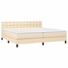 3140406 vidaXL Lit à sommier tapissier avec matelas Crème 200x200 cm Tissu