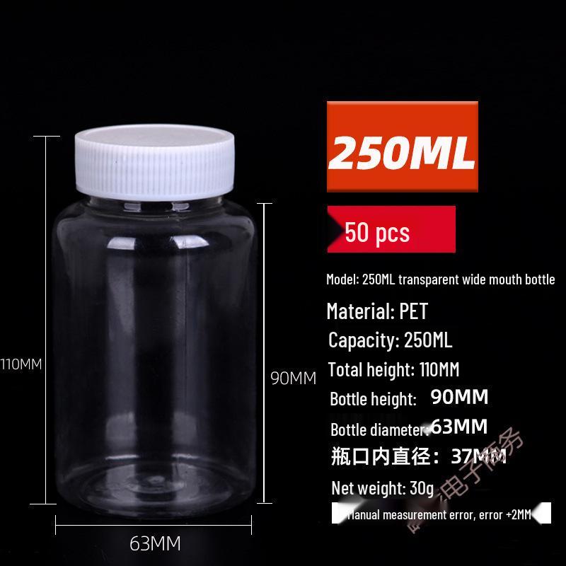 Piccola Bottiglia di Plastica Trasparente per Medicine (15/20/30/50 ml) per Liquidi e Campioni