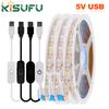 5V LED Strip Light USB Dimmer/Switch White Warm Blue Waterproof Adhesive Tape 2835 60LEDs Cabinet Room Night Lighting 1M 3M 5M