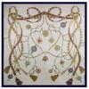 Fashion Square Scarf 2024 New Chain Women Silk Scarf Hijab Luxury Brand Shawl Foulard Plaid Scarves Wraps For Ladies