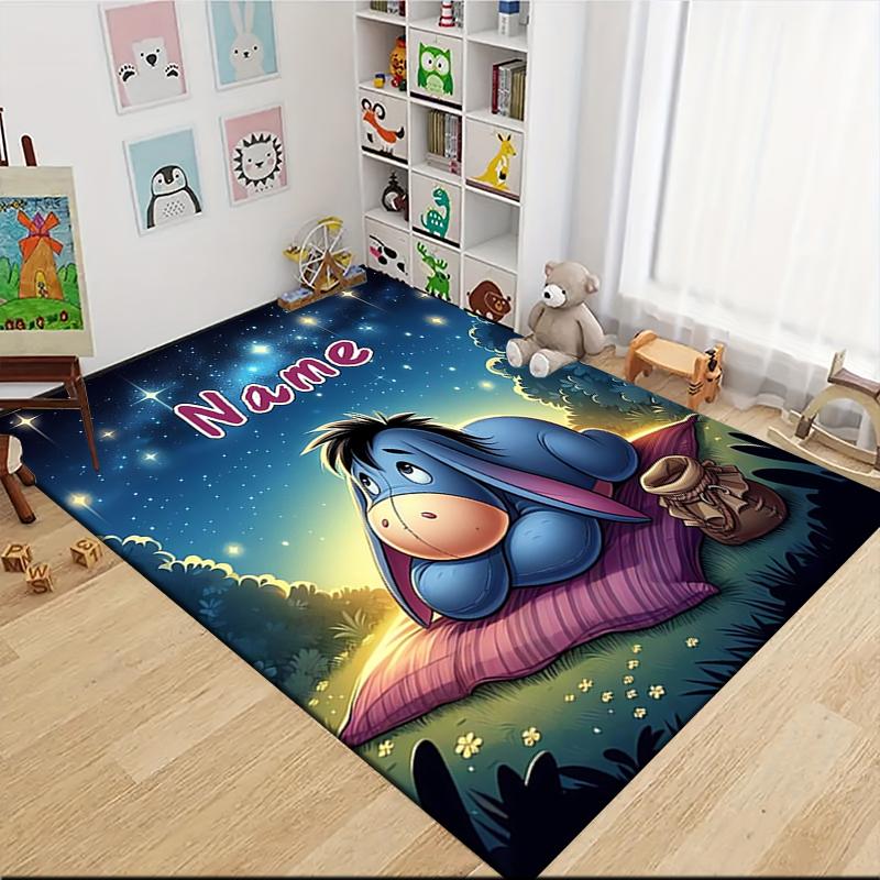 Custom Name "Pooh Tiger Adventure" Carpet Rug Customizable Soft Washable Anti-Slip Home Living Room Sofa Mats Personalized Rug. 0909398