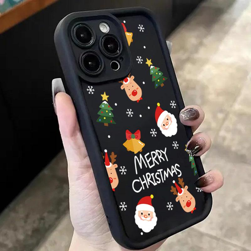 Christmas Tree and Santa Claus Print Phone Case For iPhone 17 16 15 14 13 12 11 Pro Max XS XR 7 8 Plus 16E Shockproof Soft Cover