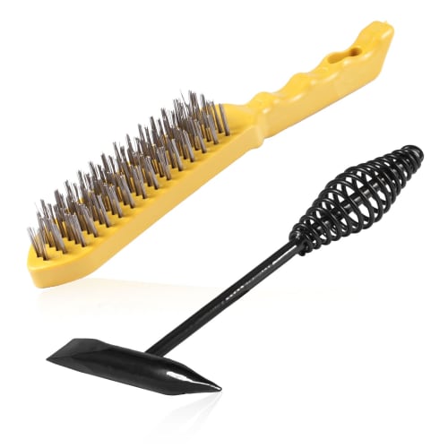 

LEONTOOL 10-inch Welding Chipping Hammer with Curved Wood Handle and Wire Brush, Slag Removal Tool with Coil Spring Handle, Scratch Wire Brush, Slag R