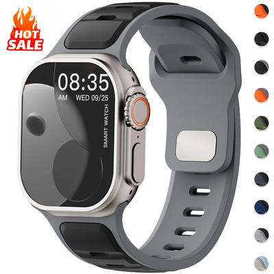 Silikonový pásek pro Apple Watch Series 10 46 mm 42 mm 41 mm 45 mm 44 mm 40 mm Ultra 2 49 mm sportovní prodyšný pásek pro Iwatch Series 10 9 8 7