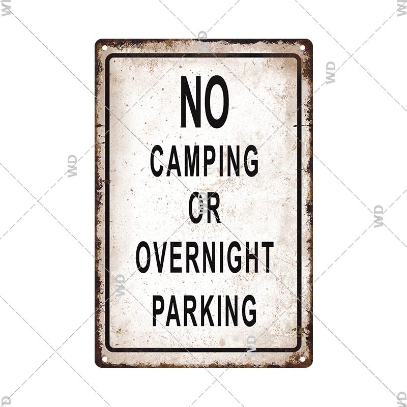 Tin Sign No Parking Slow Down Caution Warning Do Not Pass Metal Vintage Plaque Retro Metal Plate Traffic Yard Street Wall Decor