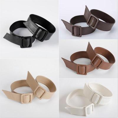 1 Pair Cuff Bands Strap Cinch Faux Leather Buckles Replacement for Coat Sleeves