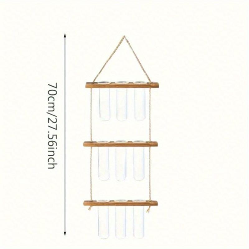 1pc Plant Propagation Tubes, 1/2/3 Tiered Wall Hanging Plant Terrarium with Wooden Stand Mini Test Tube Flower Vase Glass Planter for Hydroponic