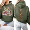 Women's Christmas Print Hooded Sweatshirt Lightweight Long Sleeve Pullover for Holiday