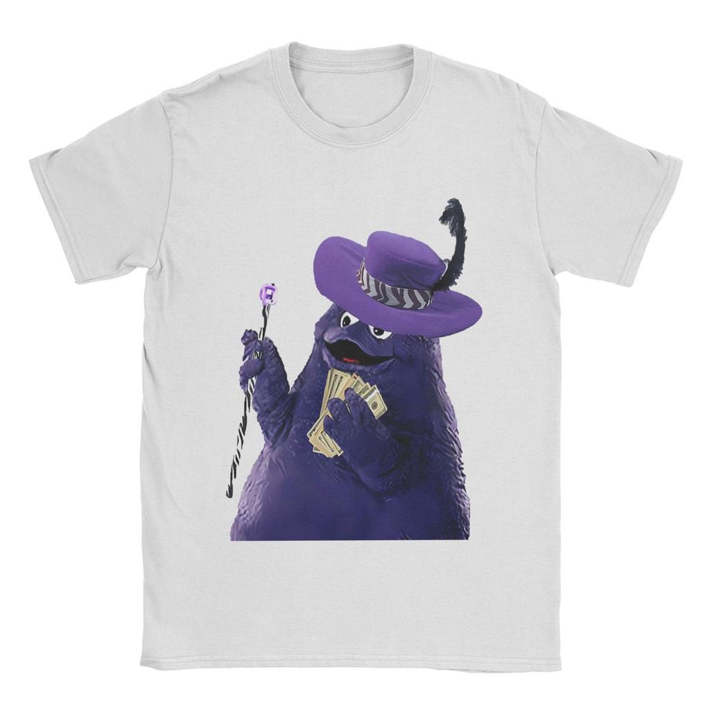 Men's Grimace T Shirts Pure Cotton Clothes Funny Short Sleeve Crew Neck Tee Shirt Plus Size T-Shirts