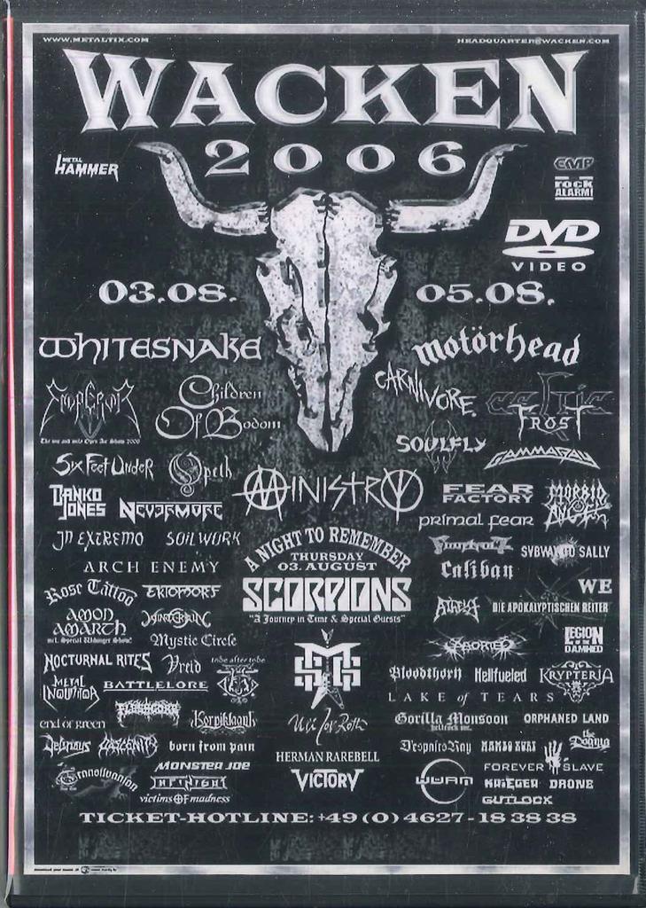 DVD VARIOUS - Wacken Open Air Festival 2006 (DVD- NONE NOT ON LABEL Non Japan Music Video Used