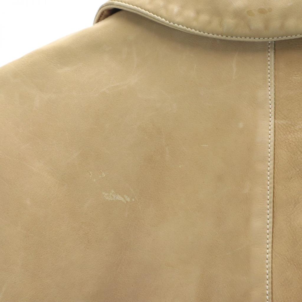 Marni Genuine Leather Leather Coat 42 Beige Women Used