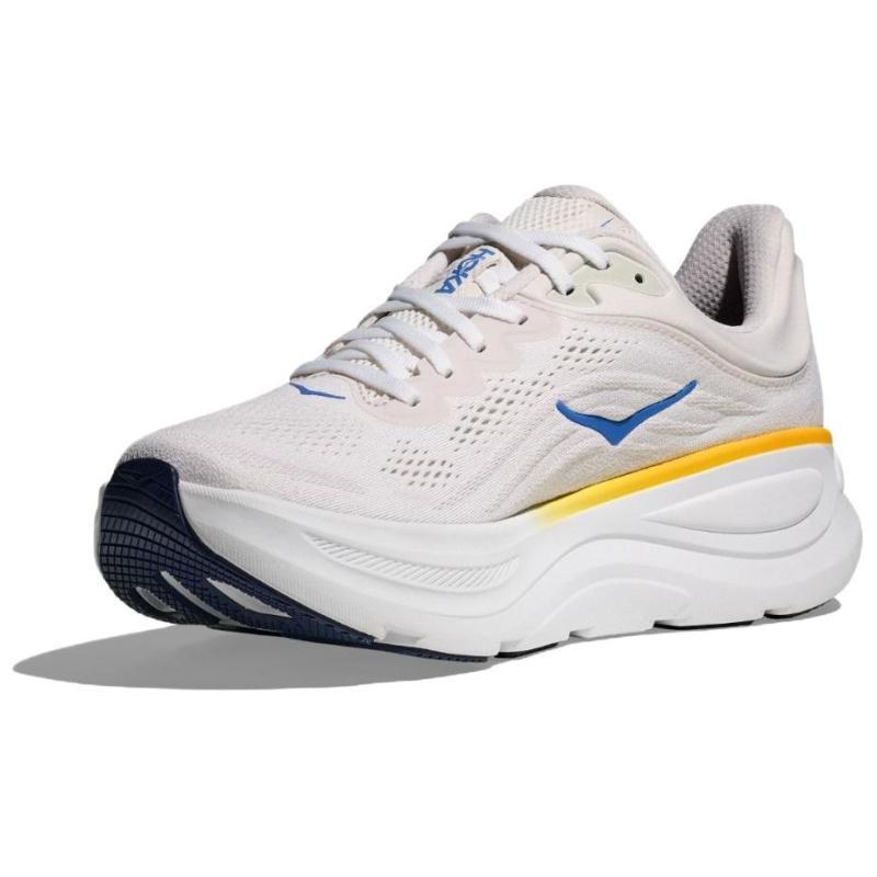 HOKA ONE ONE Bondi 9 Breathable Support Supercritical Foam Midsole Casual Trail Running Shoes Men's White Sneakers 1162011-WGRT
