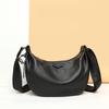 New Women Bags 100% Genuine Leather Underarm Totes Solid Color Commute Handbag Portable Adjustable Half Mo Female Shoulder Bag