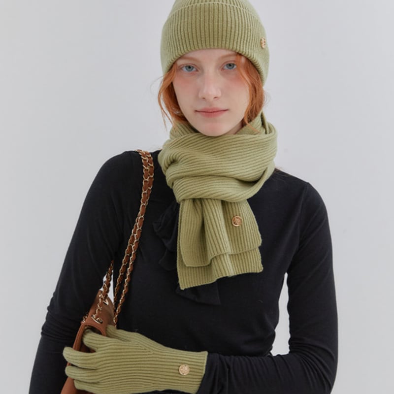 ANOETIC ANC BEANIE & MUFFLER & GLOVES set_GREEN