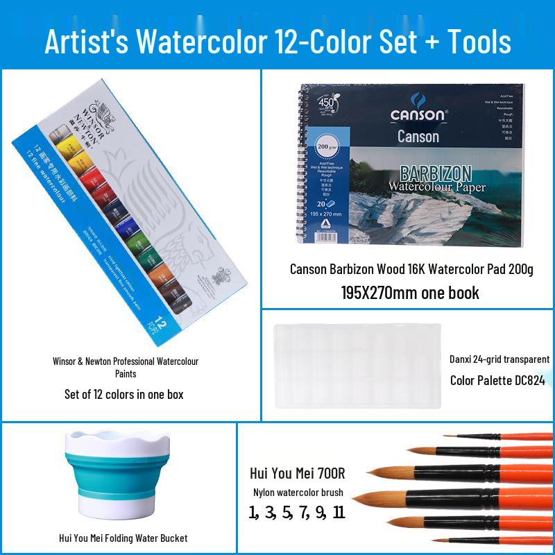 Winsor & Newton Professional Watercolor Set for Artists & Beginners