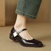 New Fashion Single Shoes Women's Round Head Thick Sole Non-slip Low Heel Low-top Shoes Wear Casual Patent Leather Large Size Small Leather Shoes In 