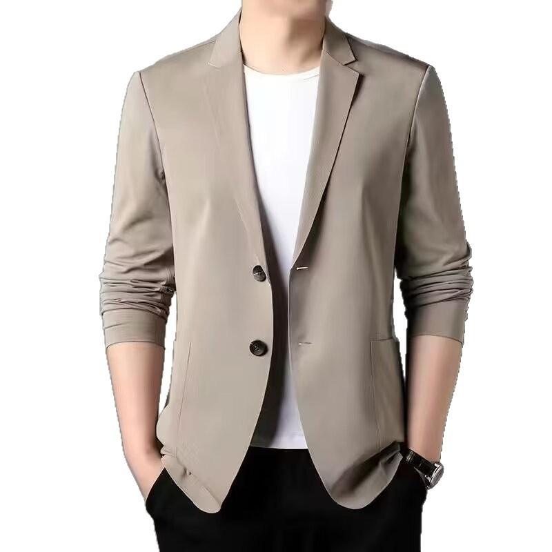 New solid color men's suit jacket 2026 early spring casual business jacket