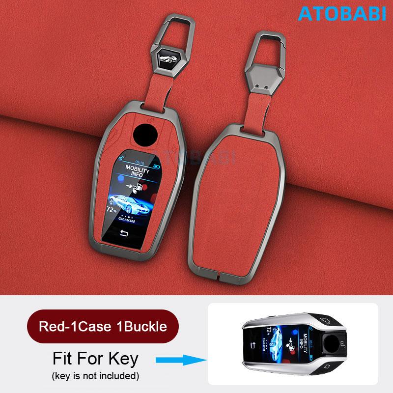 Zinc Alloy With Suede Leather Car Key Case Remote Fobs Cover Bag For Bmw 5 7 Series G11 G12 G30 G31 G38 X3 X5 X7 730Li 740 530Le