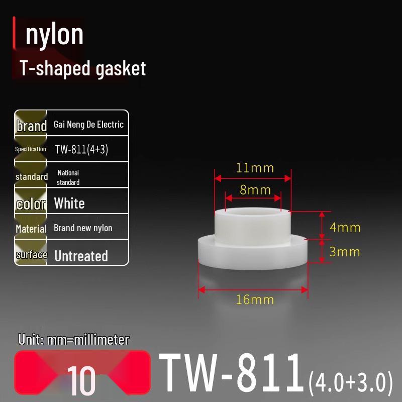 T-förmiger Nylon-Kunststoff-Dichtungsring und Schraubwellenhülse (Für dich: M2-M35)