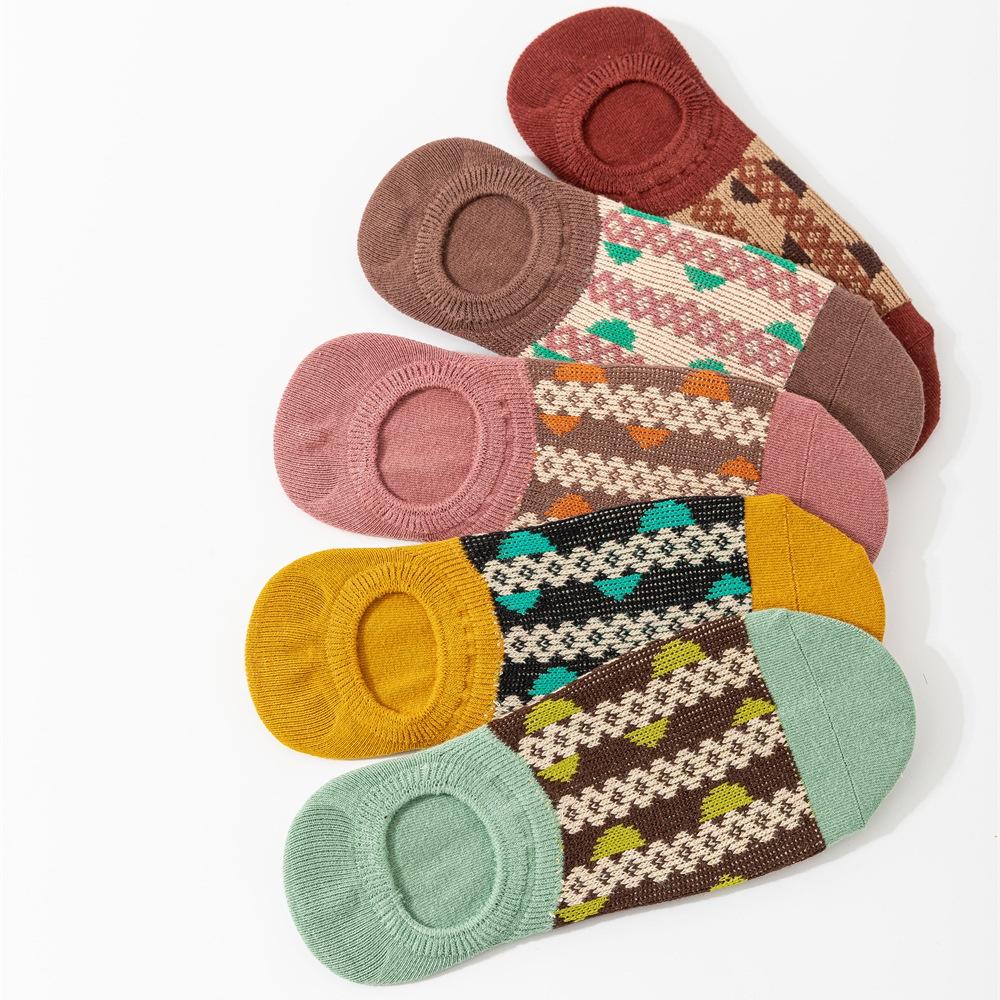 Women's Invisible No Show Socks Anti-Slip Silicone Grip Cotton Ankle Socks for Sports Casual All Season Boat Socks