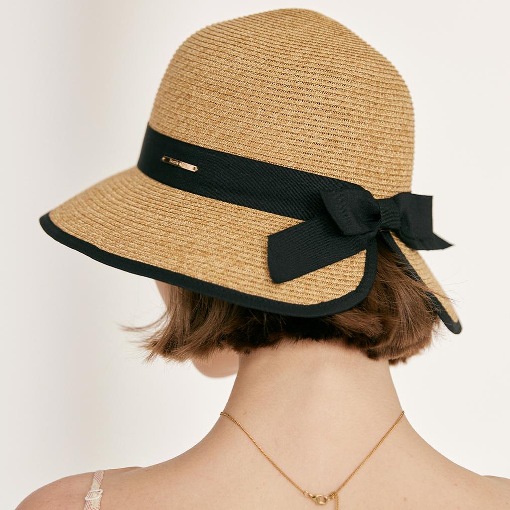 Chapéu de Sol Feminino USPOP Verão Novo Elegante com Laço Dobrável Proteção Solar Chapéu de Palha com Fenda Traseira Design de Aba Larga Chapéu de Sol de Praia