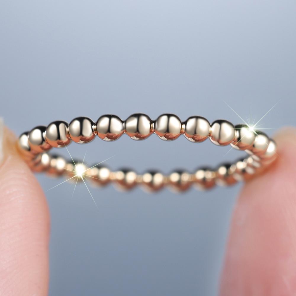 Stackable Rings with Fashionable Beads Simple Beads Water Wave Rings for Women Jewelry Gift