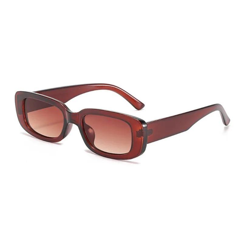 Vintage Black Square Sunglasses for Woman Luxury Brand Small Rectangle Sun Glasses Female Gradient Clear Mirror Oculos De Sol