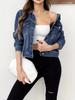 Veste décontractée en jean pour femme Europe et Amérique 2025 avec boucle en cuivre