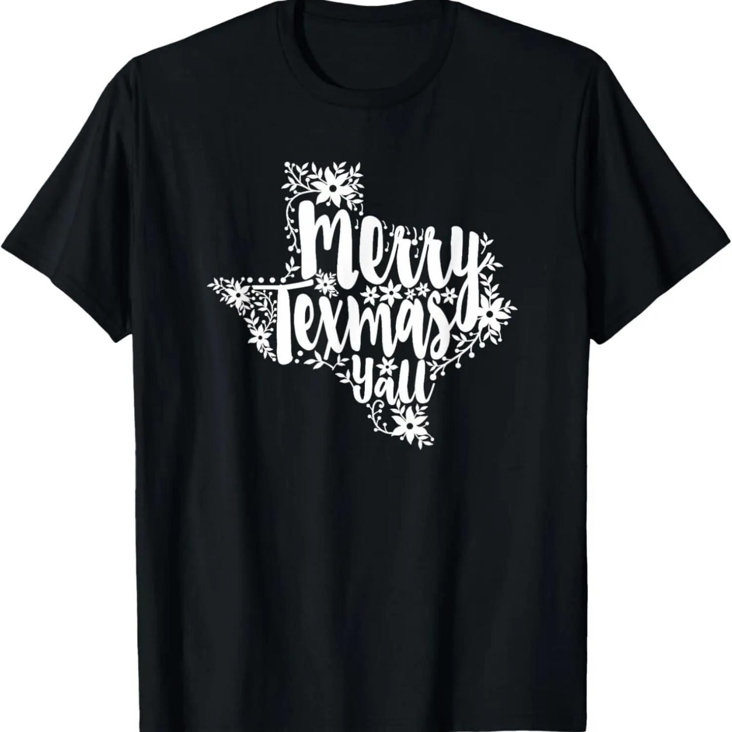 Merry Texmas Y all Texas Map State Christmas Gifts T-Shirt S