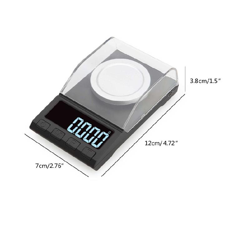 Gram Scale with Calibration Weights Weighing Pans Pocket Scales 10/20/50g 0.001g