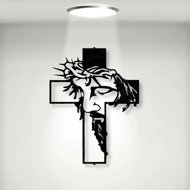 Cross Acrylic Sign, Jesus Wall Art Decor, Modern Wall Decoration, Silhouette Art, Suitable For Home Office Living Room Bedroom