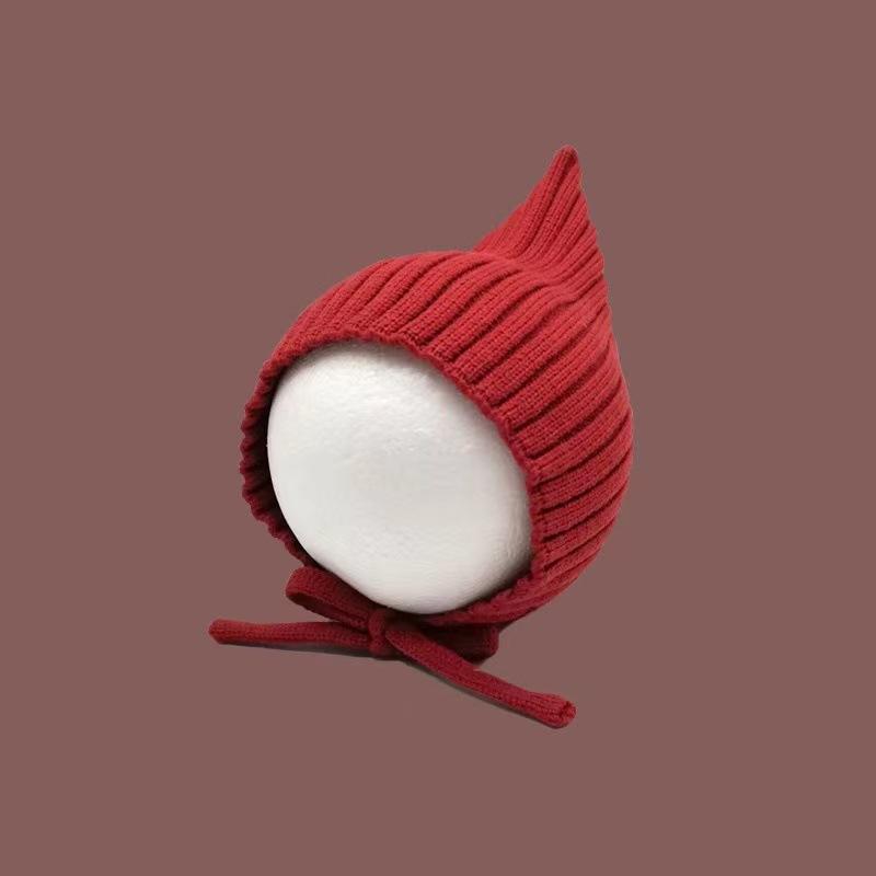 

Детская шапка Зимняя Женская и Мужская Детская вязаная шапка Теплая шапка с помпоном Защита ушей для малыша Вязаные реквизиты для фотосъемки красный