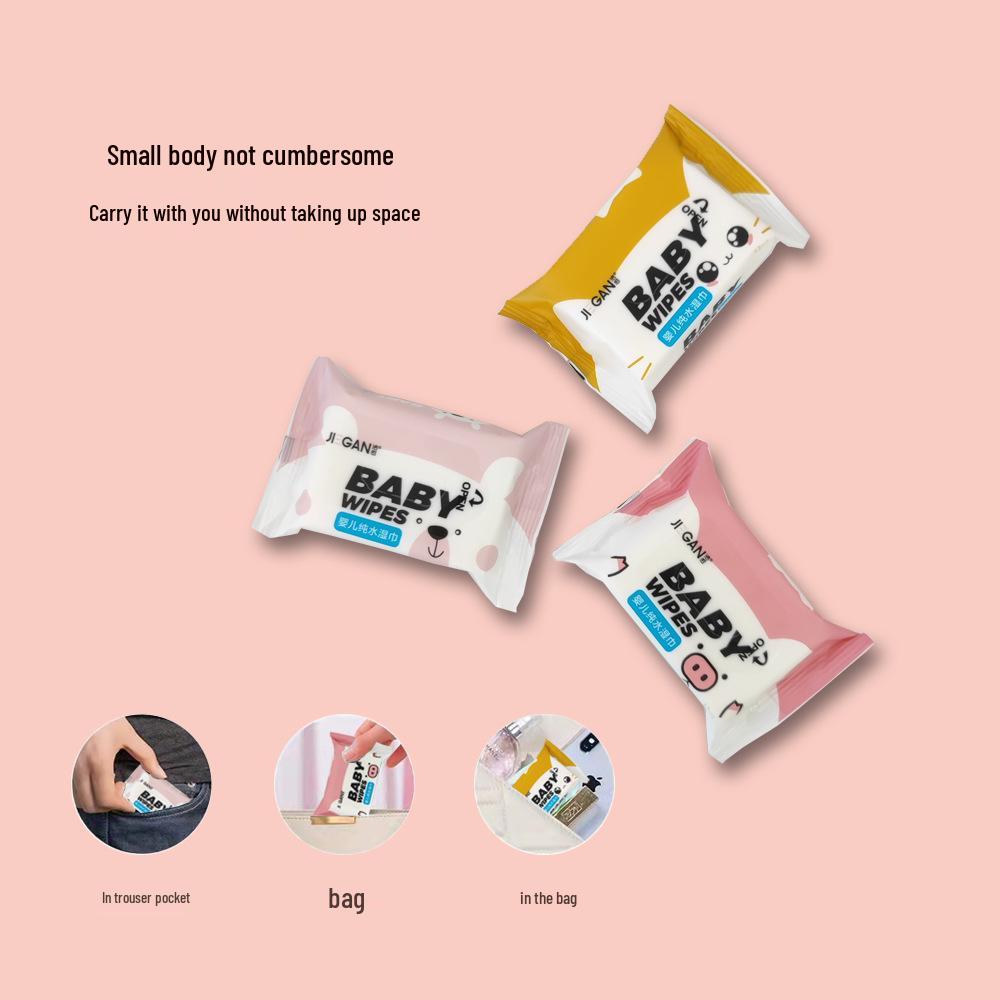 Travel-Sized Pure Water Cleaning Wipes for Kids - Portable, Large Wet Wipes
