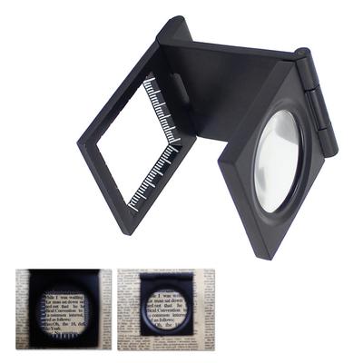 10X 28mm Mini-Faltlupe aus Zinklegierung mit Skala für faltbare Textilvergrößerung aus optischem Glas